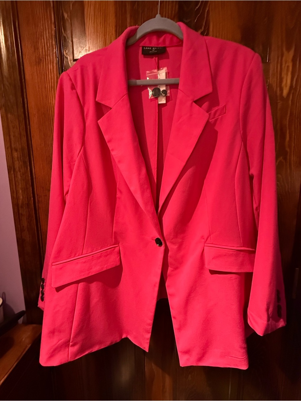 Lane Bryant Vibrant Pink Single-Button Blazer